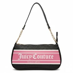 Juicy Couture Y2K Black & Pink Shoulder Bag Logo Chain Strap
